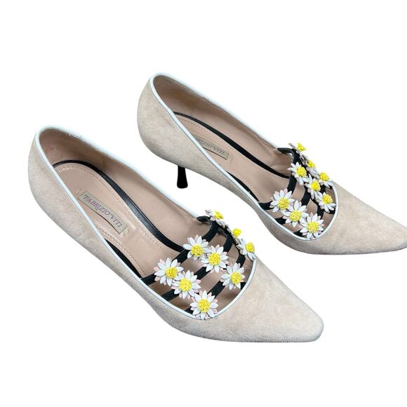 Fabrizio Viti Daisy Heels Pump Priscilla Beaulieu boho retro size 9.5 (39 1/2) - Picture 7 of 14